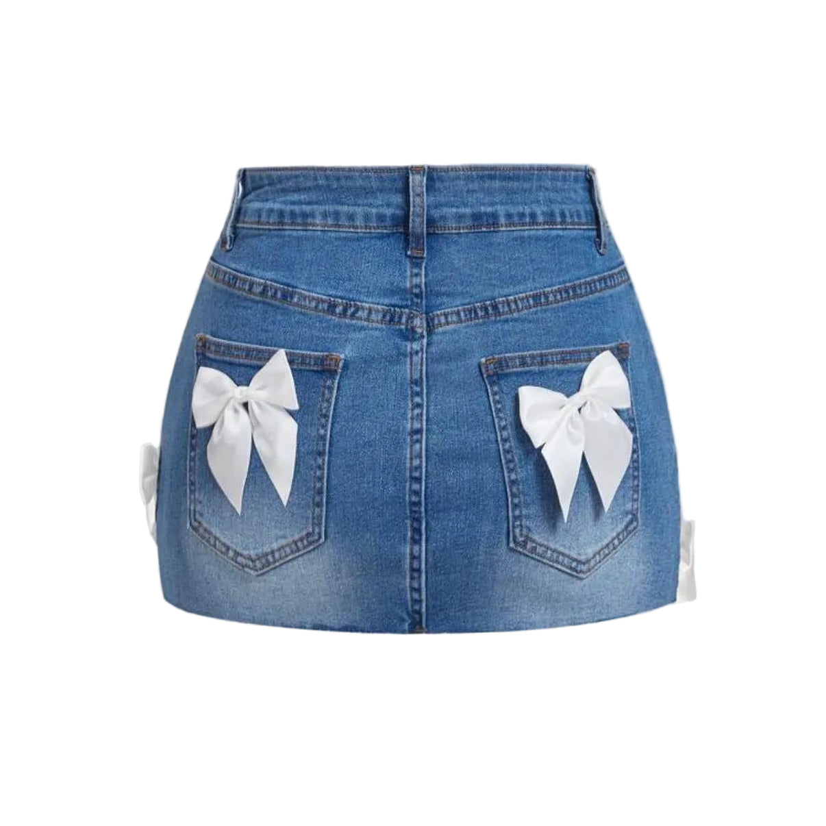 Women's Casual Bow Decor Denim Mini Skirt Summer