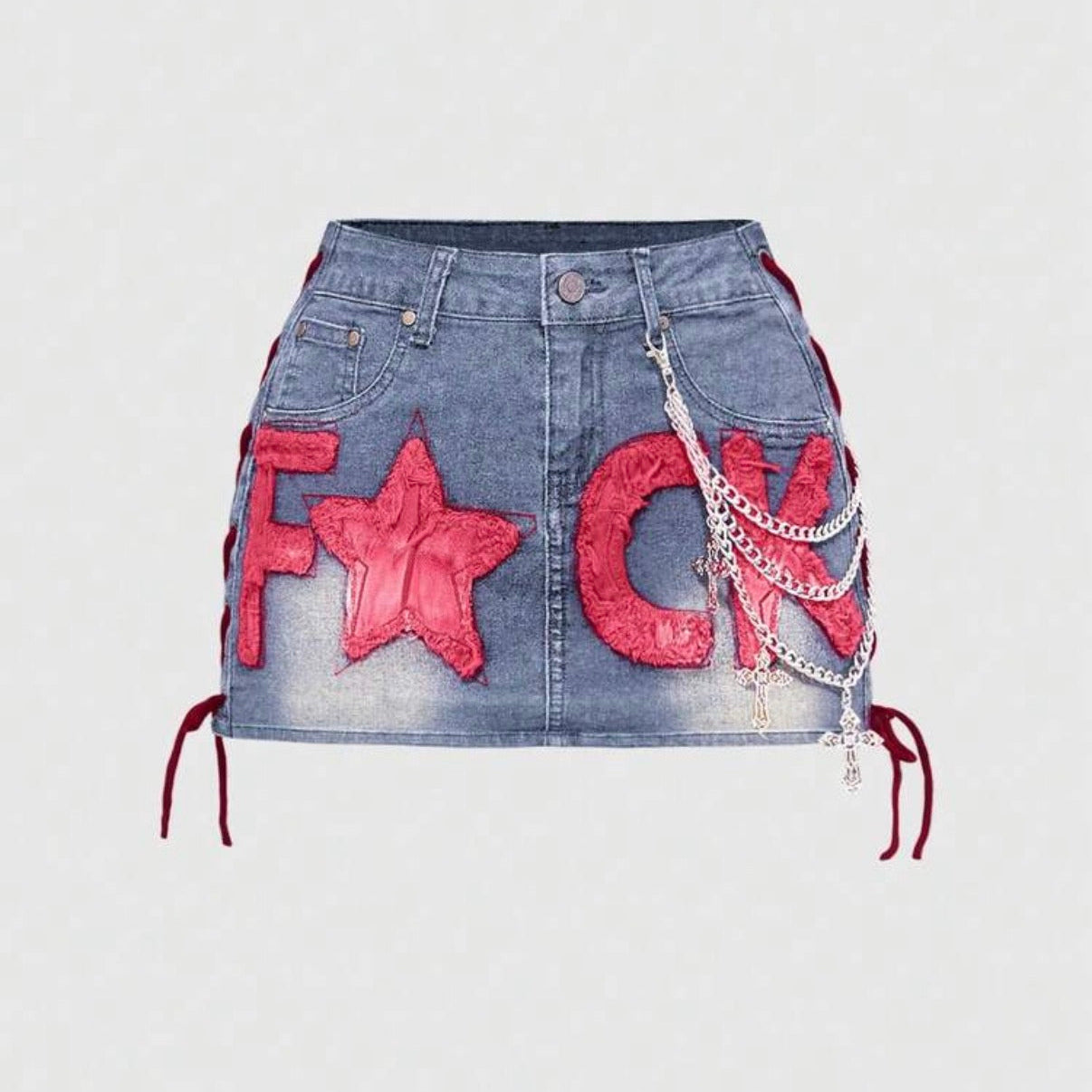 Y2K Retro Low Waist Denim Mini Skirt For Women