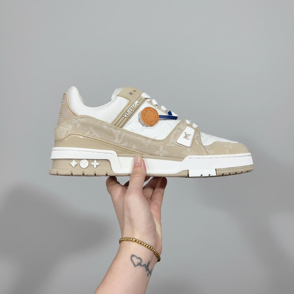 LV Trainer series denim casual sports sneakers
