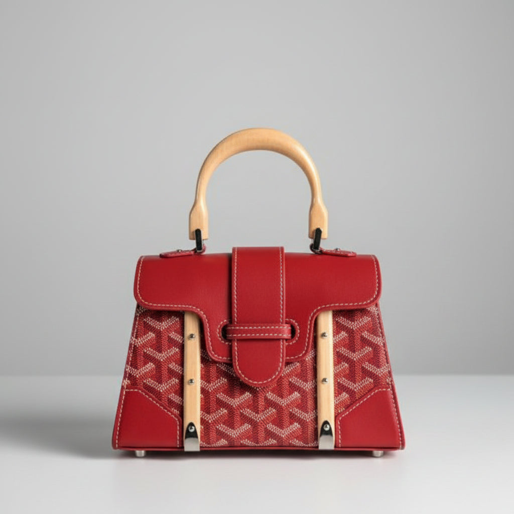 Goyardine Canvas Structured Mini Saigon Top Handle