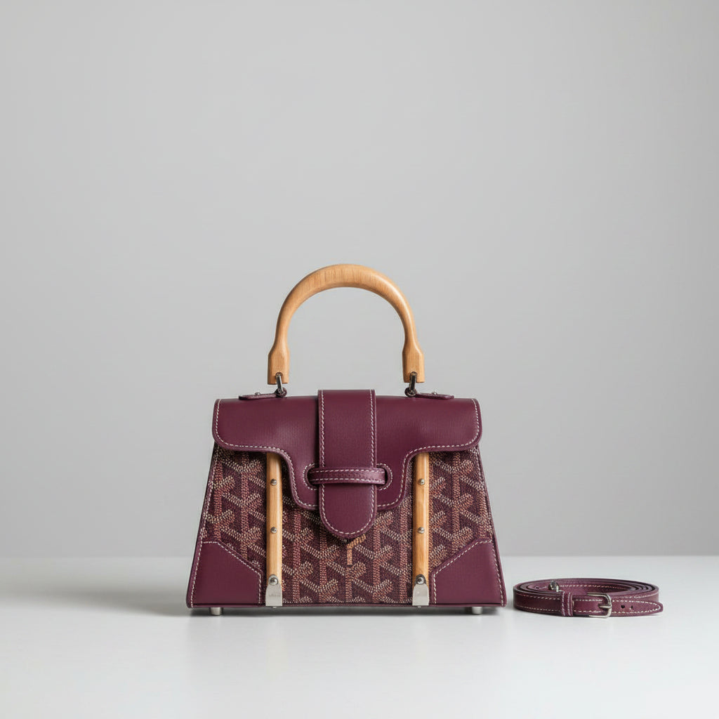 Goyardine Canvas Structured Mini Saigon Top Handle