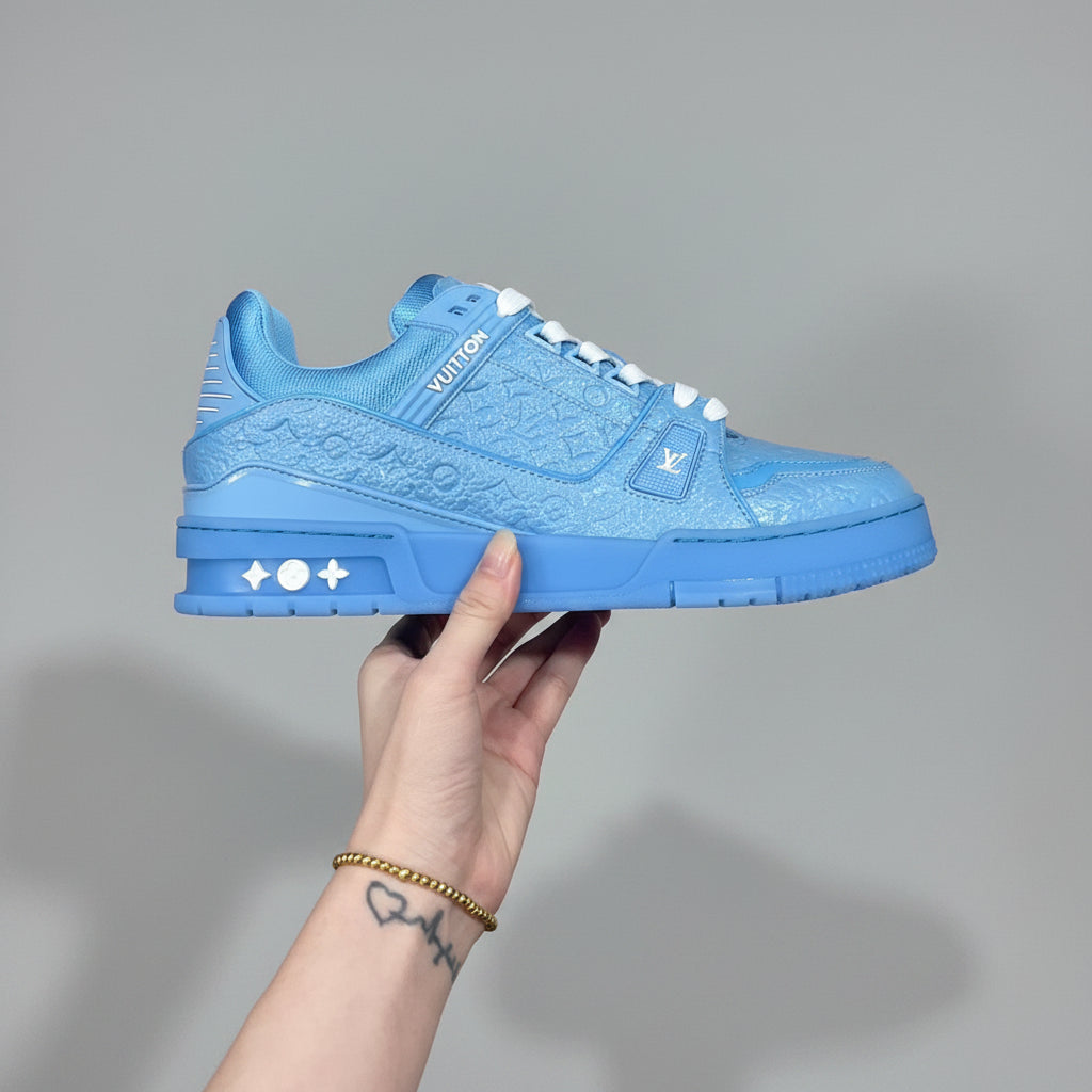 LV Trainer series denim casual sports sneakers