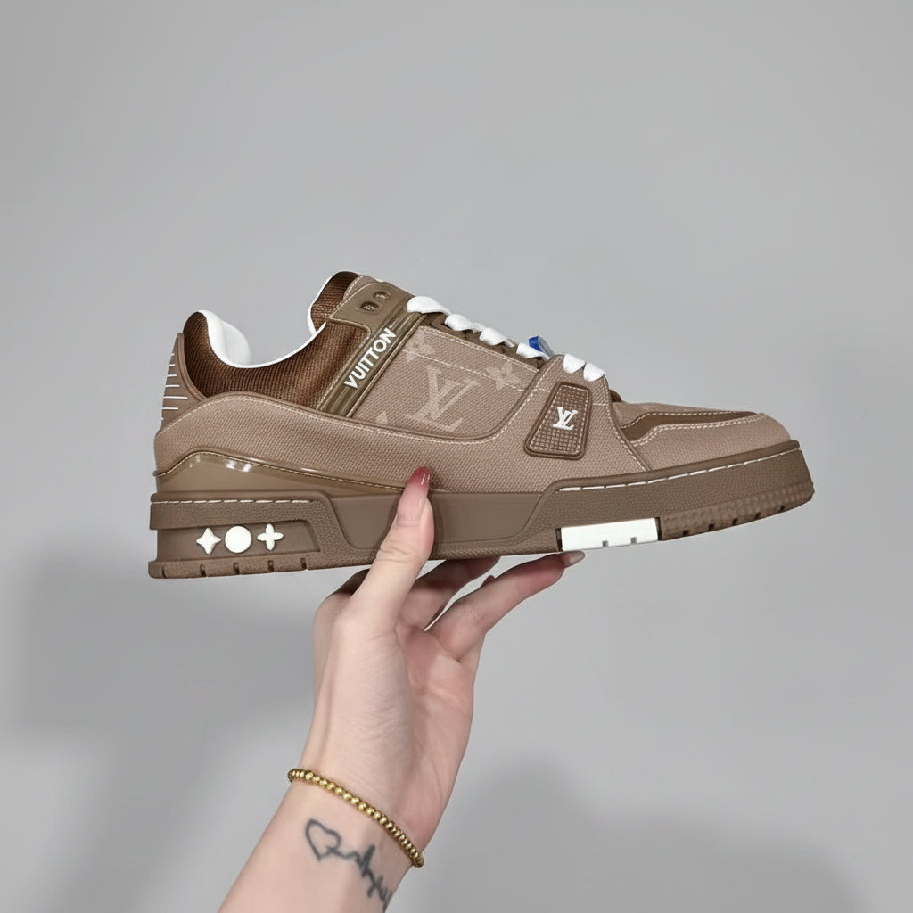 LV Trainer series denim casual sports sneakers