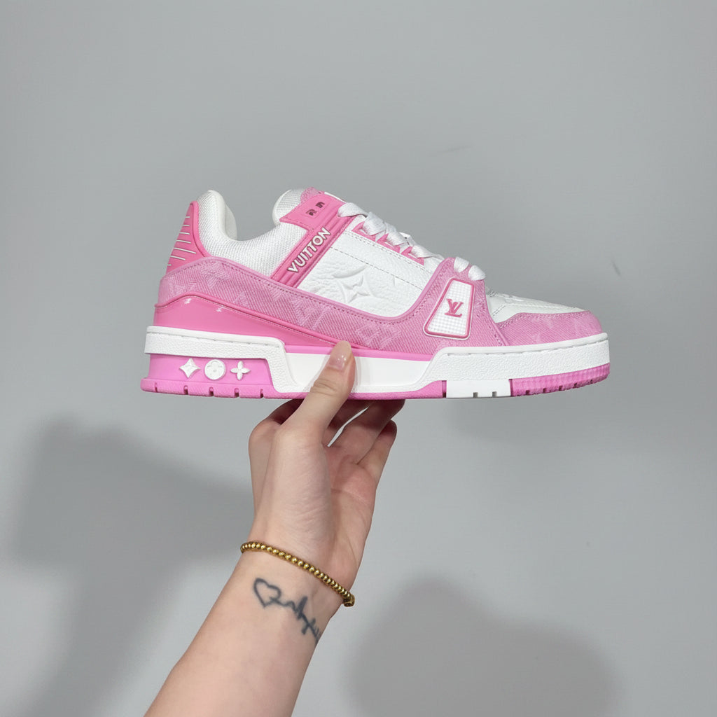 LV Trainer series denim casual sports sneakers