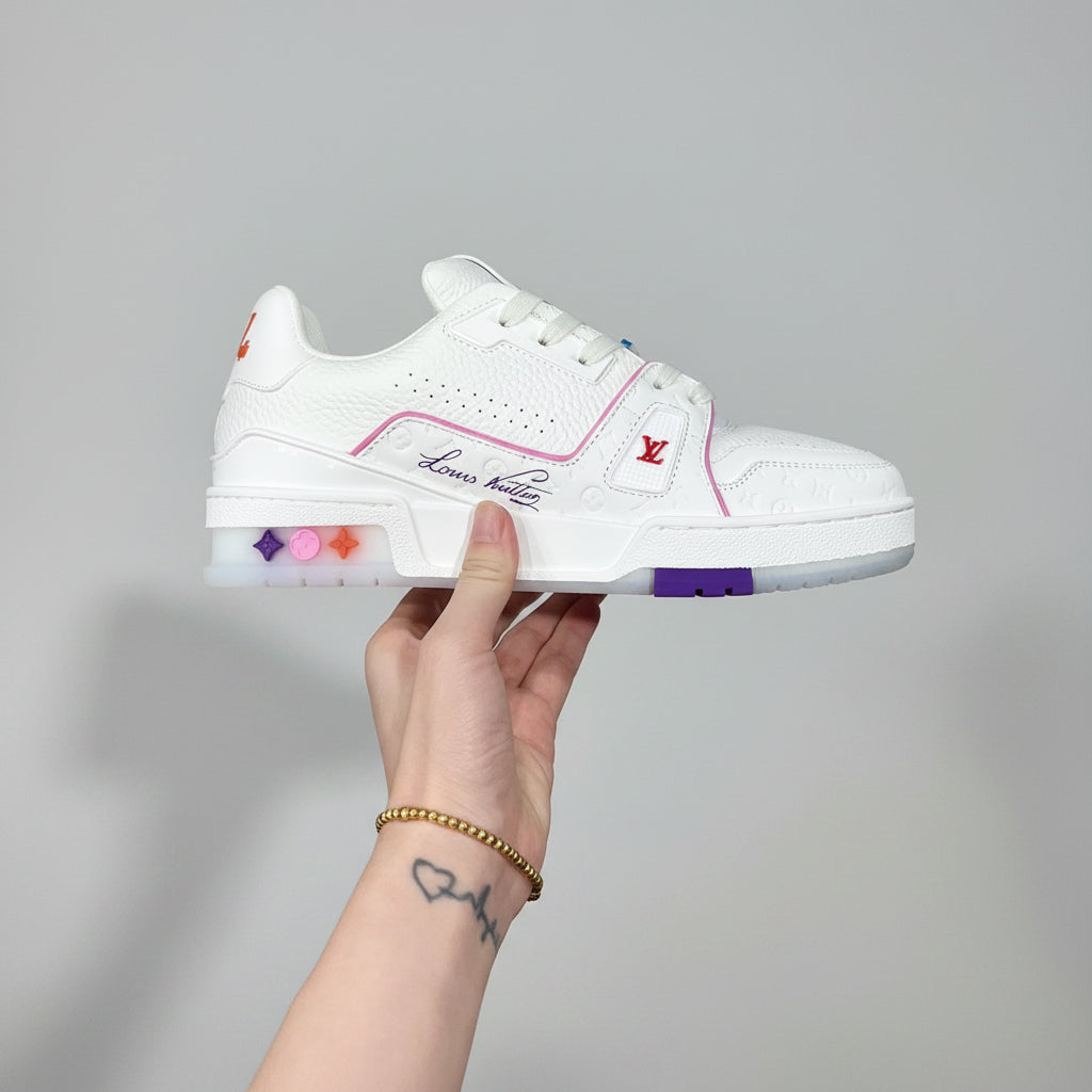 LV Trainer series denim casual sports sneakers