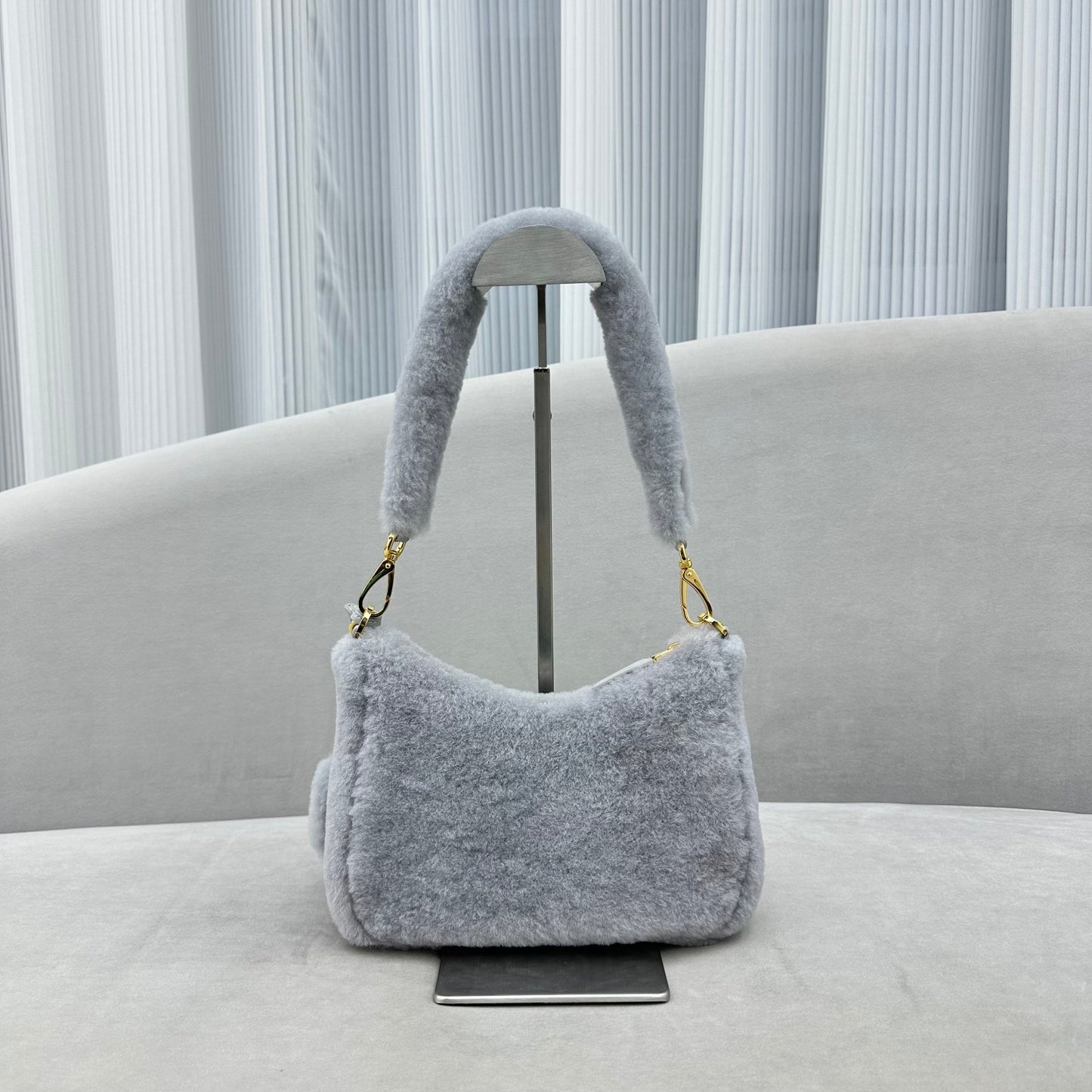 PRADA Re-Edition 2005 shearling shoulder bag