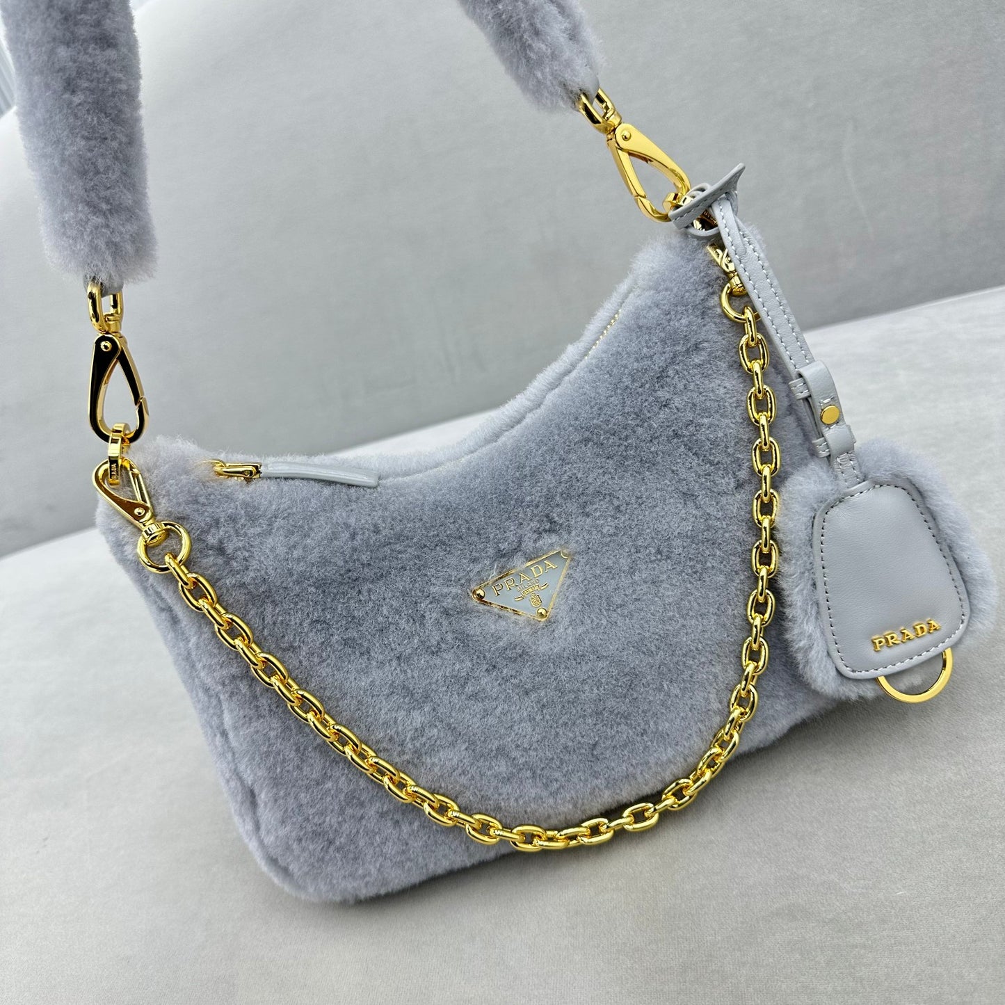 PRADA Re-Edition 2005 shearling shoulder bag